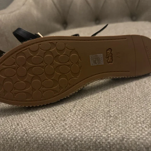 Coach Black Strappy Espadrille Sandals - Picture 2 of 2